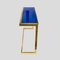 Brass Console Table with Blue Glass Top 5