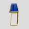 Brass Console Table with Blue Glass Top, Image 5