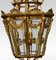 Large Brass Octagonal Cut Glass Four Light Lantern 7