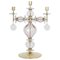 Large Mid-Century Glass and Brass Candelabra by for Boda Sweden, 1960s, Image 1