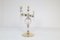 Large Mid-Century Glass and Brass Candelabra by for Boda Sweden, 1960s 9