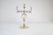 Large Mid-Century Glass and Brass Candelabra by for Boda Sweden, 1960s 3