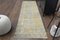 Vintage Turkish Yellow Runner Rug 1