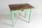 Petite Table de Ferme Rustique en Pin Peint en Vert 4