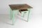 Petite Table de Ferme Rustique en Pin Peint en Vert 10