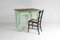 Small Rustic Green Painted Pine Farmhouse Table 3