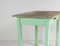 Petite Table de Ferme Rustique en Pin Peint en Vert 7