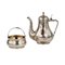 Silver Teapot and Sugar Bowl by P. Ovchinnikov, Set of 2 1