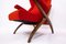 Butaca Fiorenza Mid-Century moderna en rojo de Franco Albini para Arflex, Italia, Imagen 3