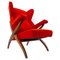 Mid-Century Modern Red Armchair Fiorenza by Franco Albini for Arflex, Italy 1