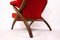 Butaca Fiorenza Mid-Century moderna en rojo de Franco Albini para Arflex, Italia, Imagen 5