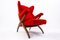 Butaca Fiorenza Mid-Century moderna en rojo de Franco Albini para Arflex, Italia, Imagen 7