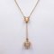 14k Yellow Gold Necklace with Cut Diamond 0.50ct and Bead, 1950s 2