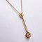 14k Yellow Gold Necklace with Cut Diamond 0.50ct and Bead, 1950s 3