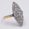 Vintage 18 Karat Gelbgold Navette Ring mit Diamanten 2,80ctw, 1940er 2
