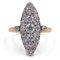 Vintage 18 Karat Gelbgold Navette Ring mit Diamanten 2,80ctw, 1940er 1