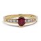 Vintage 14k Yellow Gold Ring with Ruby ​​0.20ct and Diamonds 0.15ct, 1970s 1