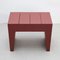 Modern Red Lacquered Rational Wood Stool by Dom Hans 3