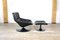 Artifort F522 Lounge Chair in Black Leather with Ottoman by Geoffrey Harcourt, 1960s, Set of 2 6