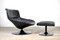 Artifort F522 Lounge Chair in Black Leather with Ottoman by Geoffrey Harcourt, 1960s, Set of 2 8