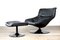 Artifort F522 Lounge Chair in Black Leather with Ottoman by Geoffrey Harcourt, 1960s, Set of 2 9