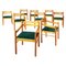 Mid-Century Italian Wooden Chairs with Forest Green Velvet, 1960s, Set of 9 1