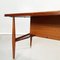 Mid-Century Italian Wooden Desk with Brass and Plastic Drawers by Schirolli 1970s 11