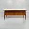 Mid-Century Italian Wooden Desk with Brass and Plastic Drawers by Schirolli 1970s 5