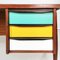 Mid-Century Italian Wooden Desk with Brass and Plastic Drawers by Schirolli 1970s 7