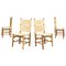 Italienische Mid-Century Kentucky Leder Stühle aus Holz von Scarpa für Bernini, 1980er, 4er Set 1