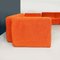 Modulares italienisches Space Age Sofa mit orangenem Teddy Stoff, 1970er, 5er Set 7