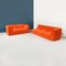 Modulares italienisches Space Age Sofa mit orangenem Teddy Stoff, 1970er, 5er Set 3