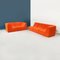 Space Age Italian Modular Sofa in Orange Teddy Fabric, 1970s, Set of 5 3