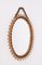 Mid-Century Italian French Riviera Rattan and Bamboo Oval Mirror, 1950s, Image 7