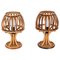 Mid-Century Rattan and Bamboo Table Lamps in the Style of Louis Sognot, 1960s, Set of 2 1