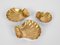 Mid-Century Italian Handmade Brass Shell Shaped Bowls for Metal Art, 1970s, Set of 3 2