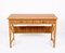 Mid-Century Italian Bamboo Cane, Ash Wood and Rattan Desk with Drawers, 1980s 3