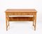 Mid-Century Italian Bamboo Cane, Ash Wood and Rattan Desk with Drawers, 1980s, Image 3