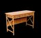 Mid-Century Italian Bamboo Cane, Ash Wood and Rattan Desk with Drawers, 1980s 9