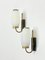 Mid-Century Italian Opal Glass, Brass and Metal Sconces from Stilnovo, 1950s, Set of 2 13