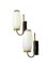 Mid-Century Italian Opal Glass, Brass and Metal Sconces from Stilnovo, 1950s, Set of 2 8