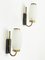 Mid-Century Italian Opal Glass, Brass and Metal Sconces from Stilnovo, 1950s, Set of 2 9