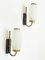 Mid-Century Italian Opal Glass, Brass and Metal Sconces from Stilnovo, 1950s, Set of 2, Image 9