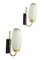 Mid-Century Italian Opal Glass, Brass and Metal Sconces from Stilnovo, 1950s, Set of 2, Image 10