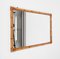 Espejo italiano Mid-Century grande rectangular con marco doble de caña de bambú, años 70, Imagen 8