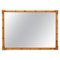 Large Mid-Century Italian Rectangular Mirror with Double Bamboo Cane Frame, 1970s 1