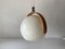Lámpara colgante era espacial de plástico y madera curvada de Temde, Switzerland, años 70, Imagen 2
