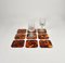 Coasters in Tortoiseshell Effect Acrylic Glass, Italy, 1970s, Set of 9 5