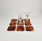 Coasters in Tortoiseshell Effect Acrylic Glass, Italy, 1970s, Set of 9, Image 5