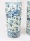 Vintage Blue and White Porcelain Chinese Dragon Umbrella Stand Urns, Set of 2 2